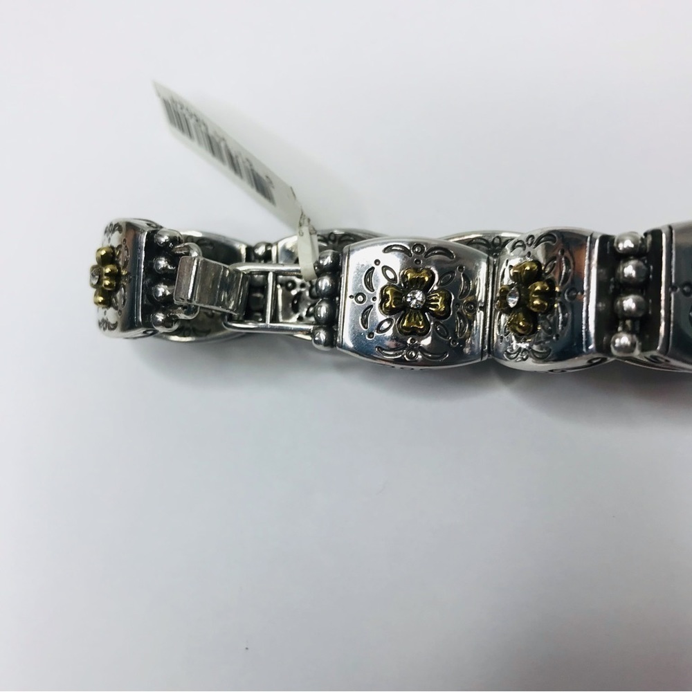 New BRIGHTON Silver Gold Flower Design Bracelet - Picture 4 of 7